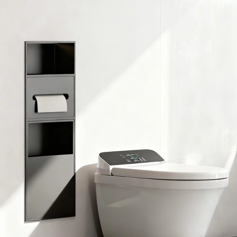Home Bathroom Towel Dispenser - Nicchia multifunzionale in acciaio inox per