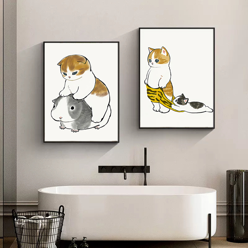 Home Bathroom Wallpaper - Gatto che gioca con il cellulare,