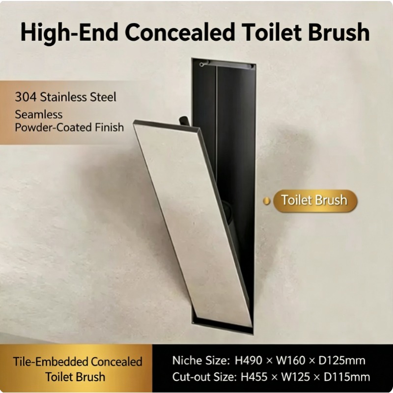 Toilet Brush Holder - Portascopino per WC a scomparsa +