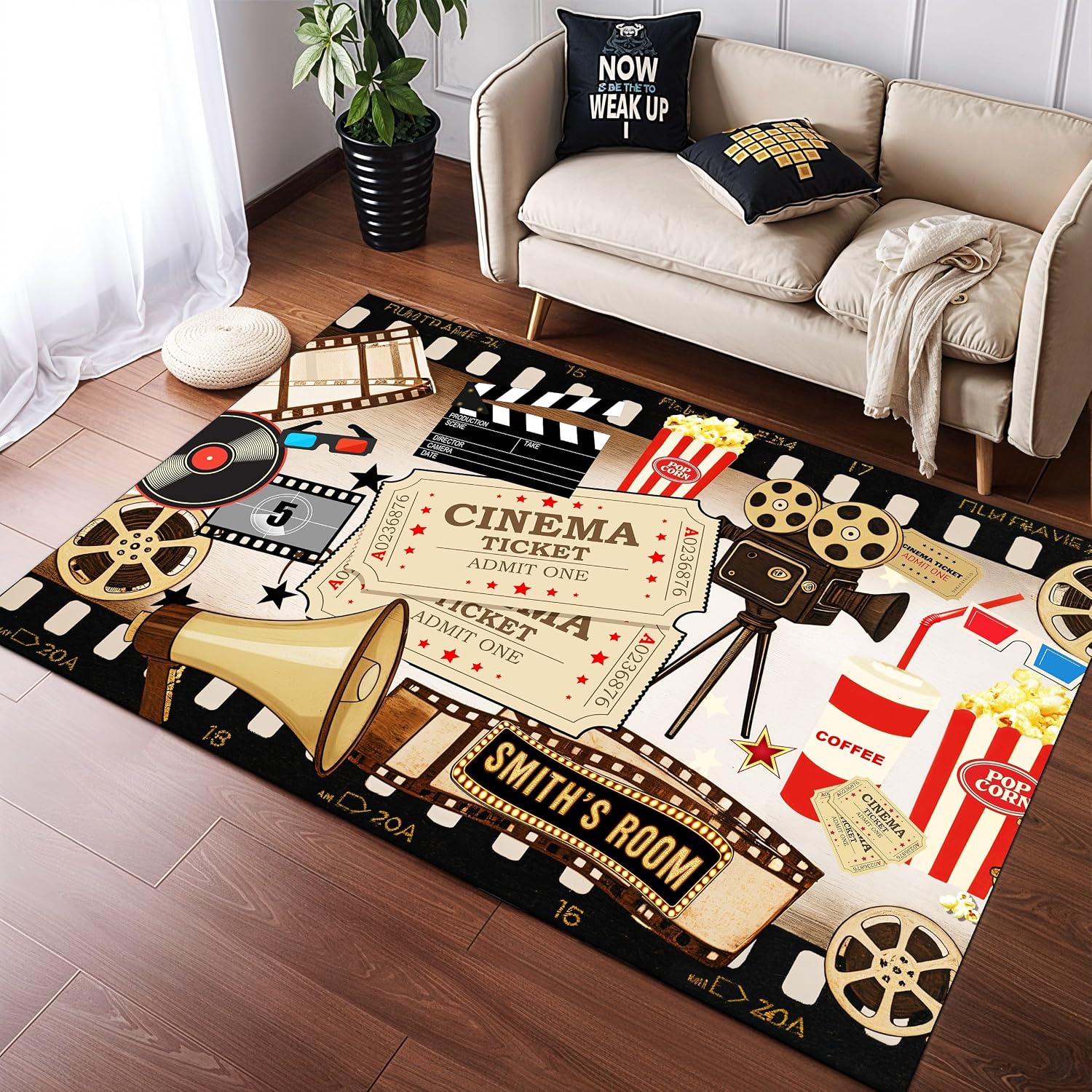 Home Bathroom Name - Tappeto Personalizzato con Nome per Cinema,