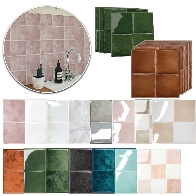 Home Bathroom Wallpaper - 5/10 Pezzi Durevoli 23x23 cm Adesivi