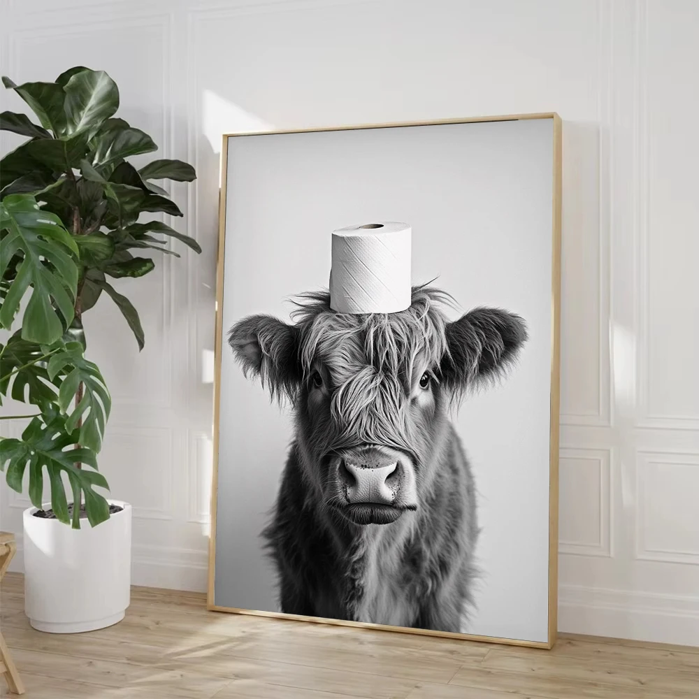 Poster su Tela con Mucca delle - Home Bathroom Wallpaper recensione e prezzo