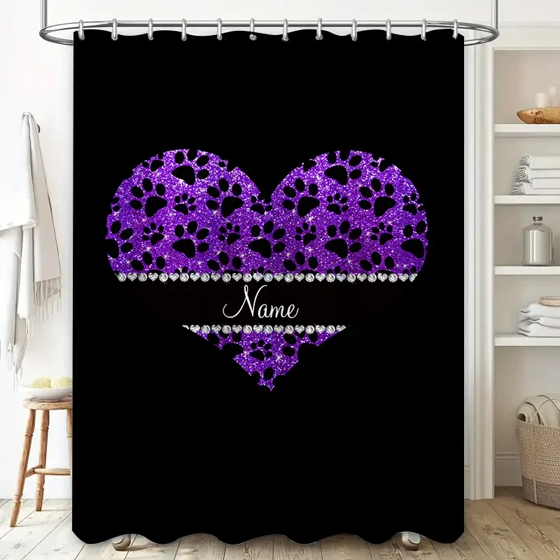 Tenda da doccia a cuore viola  - Home Bathroom Name recensione e prezzo