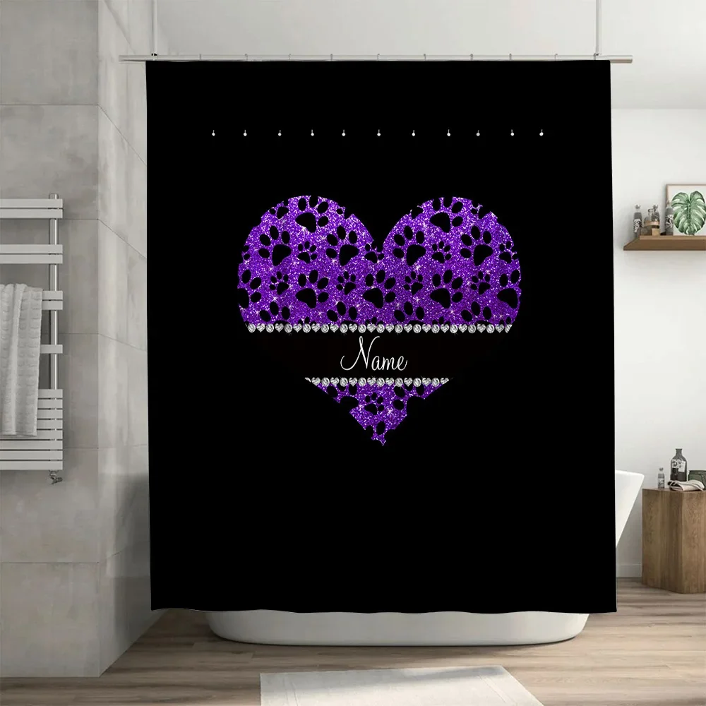 Tenda da doccia a cuore viola  - Home Bathroom Name recensione e prezzo