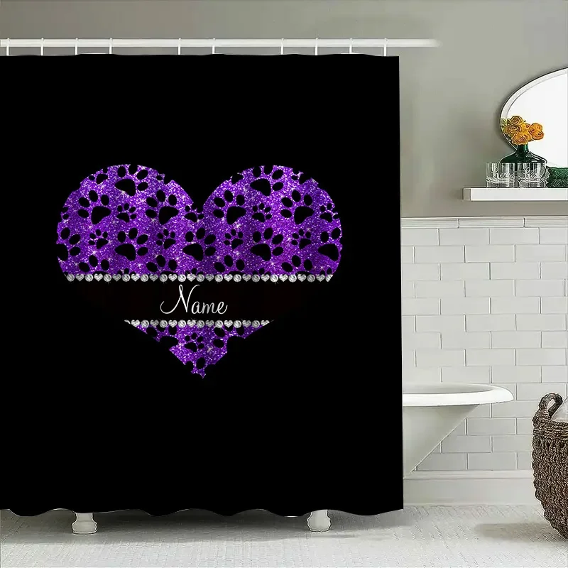 Tenda da doccia a cuore viola  - Home Bathroom Name recensione e prezzo