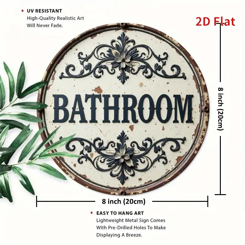 Insegna da parete rotonda vint - Home Bathroom Name recensione e prezzo